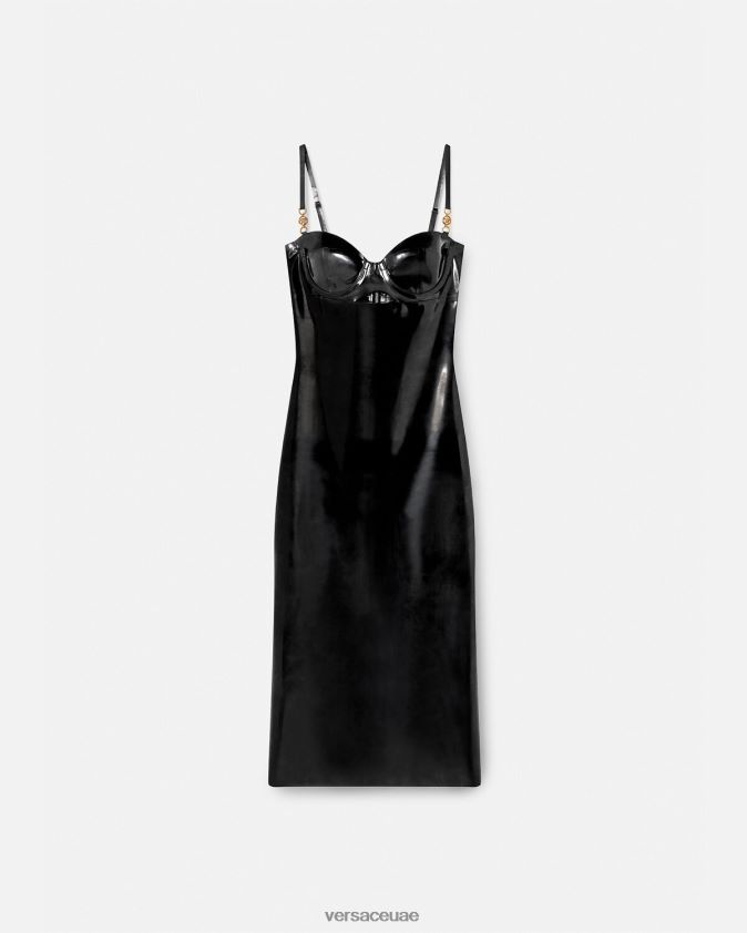 نحيف فستان ميدوسا اللاتكس ميدي Versace أسود 0FVD2J39 ملابس