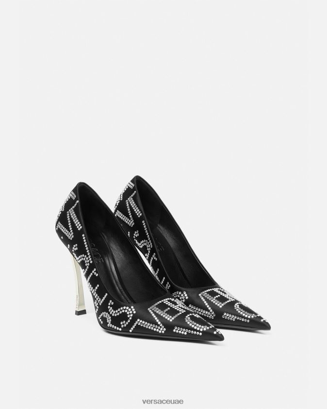 نحيف مضخات ذات نقاط دبوسية بالكامل Versace أسود 0FVD2J403 حذاء
