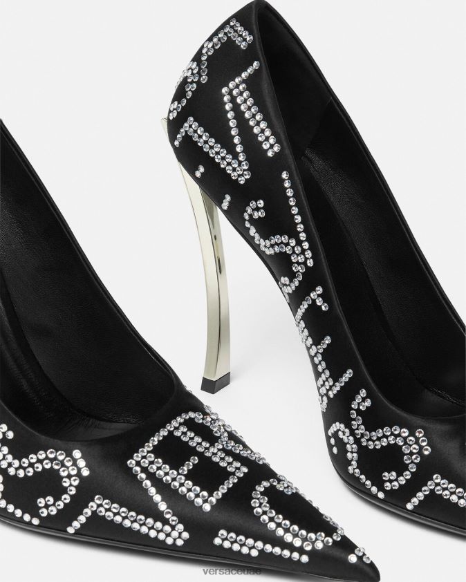 نحيف مضخات ذات نقاط دبوسية بالكامل Versace أسود 0FVD2J403 حذاء