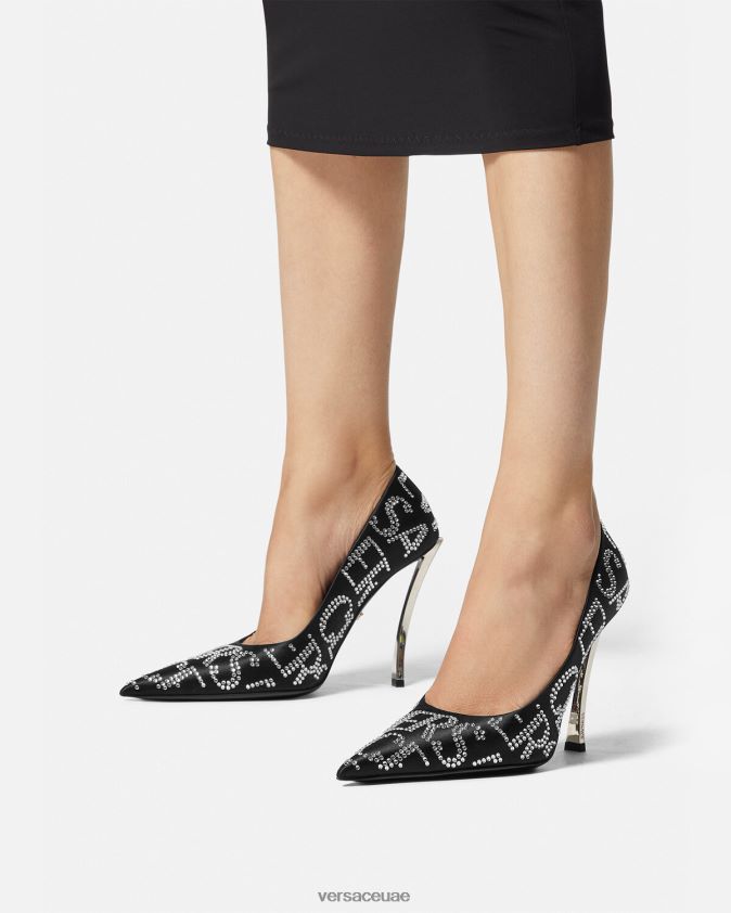 نحيف مضخات ذات نقاط دبوسية بالكامل Versace أسود 0FVD2J403 حذاء