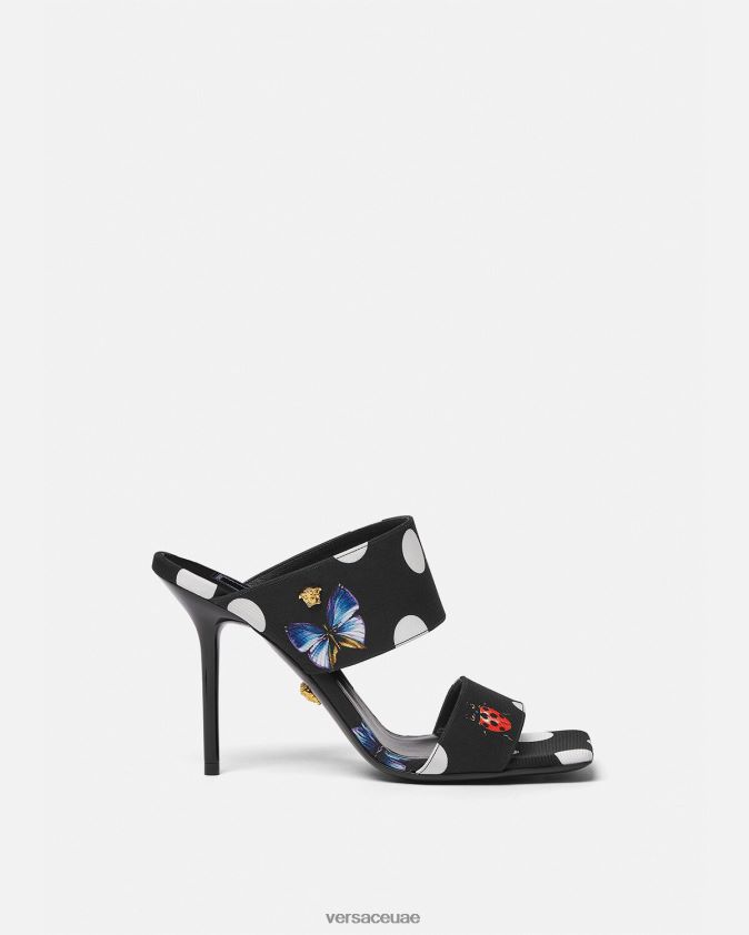 نحيف الفراشات قماش البغال عالية الكعب Versace مطبعة 0FVD2J431 حذاء