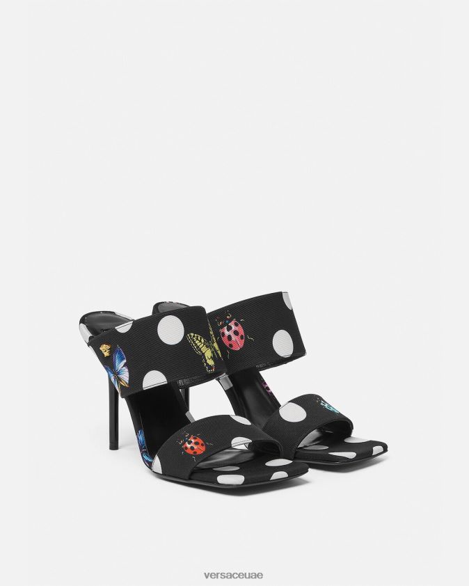 نحيف الفراشات قماش البغال عالية الكعب Versace مطبعة 0FVD2J431 حذاء
