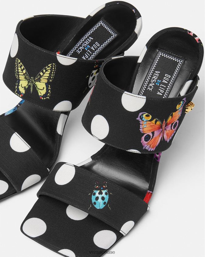 نحيف الفراشات قماش البغال عالية الكعب Versace مطبعة 0FVD2J431 حذاء