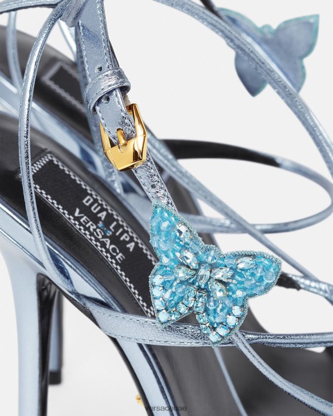 نحيف الفراشات الكريستال الصنادل المعدنية Versace أزرق فاتح 0FVD2J433 حذاء