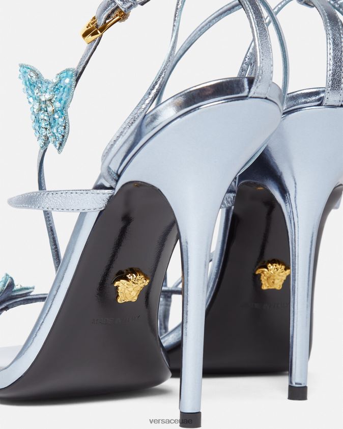 نحيف الفراشات الكريستال الصنادل المعدنية Versace أزرق فاتح 0FVD2J433 حذاء