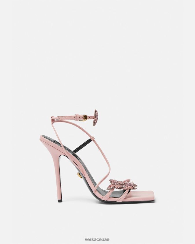 نحيف الصنادل الساتان الفراشات الكريستال Versace لون القرنفل 0FVD2J437 حذاء