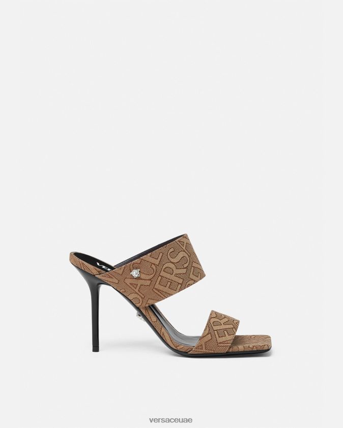 نحيف كل انحاء البغال عالية الكعب Versace بني 0FVD2J439 حذاء