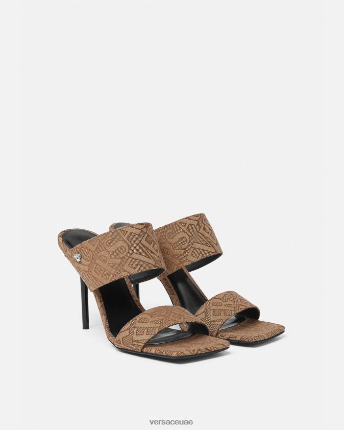 نحيف كل انحاء البغال عالية الكعب Versace بني 0FVD2J439 حذاء