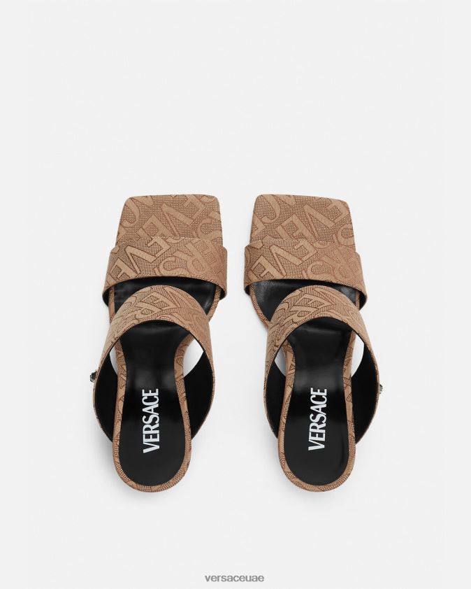 نحيف كل انحاء البغال عالية الكعب Versace بني 0FVD2J439 حذاء
