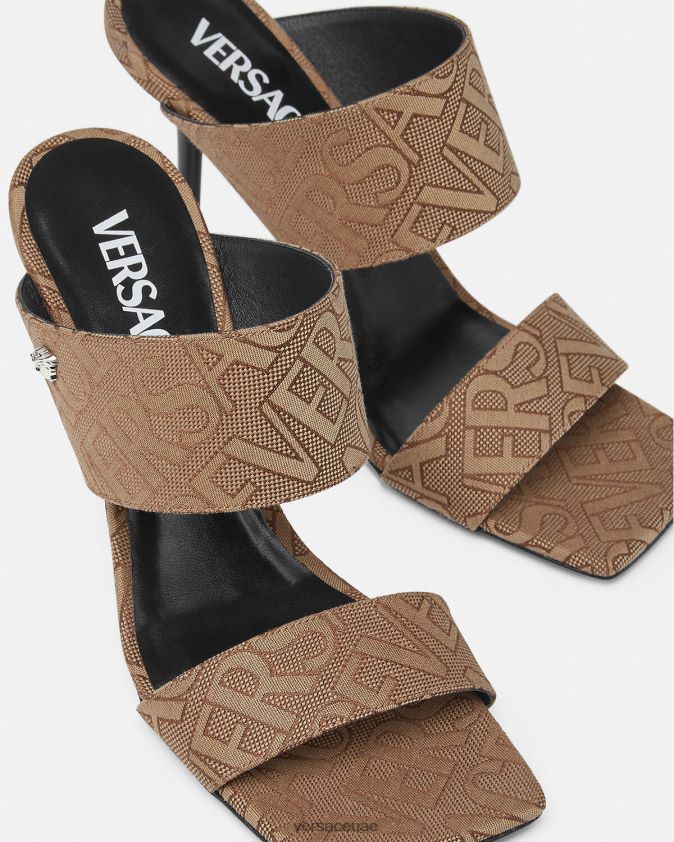 نحيف كل انحاء البغال عالية الكعب Versace بني 0FVD2J439 حذاء
