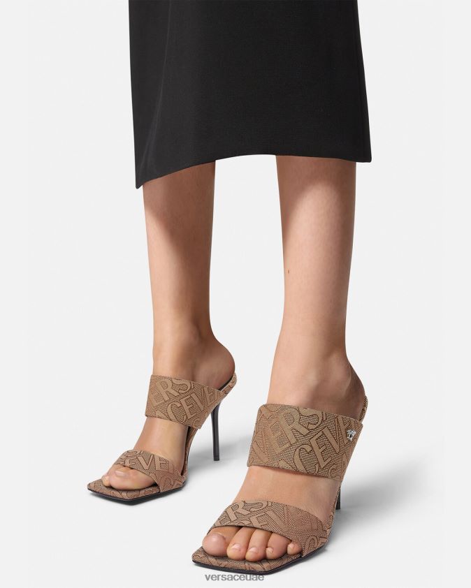 نحيف كل انحاء البغال عالية الكعب Versace بني 0FVD2J439 حذاء