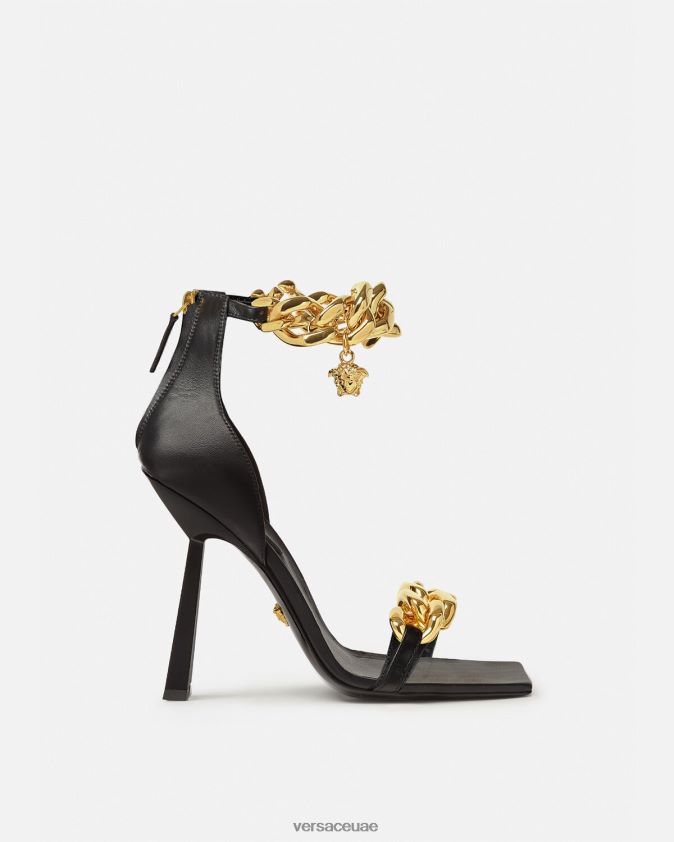 نحيف صندل بكعب عالٍ بسلسلة ميدوسا Versace أسود 0FVD2J445 حذاء