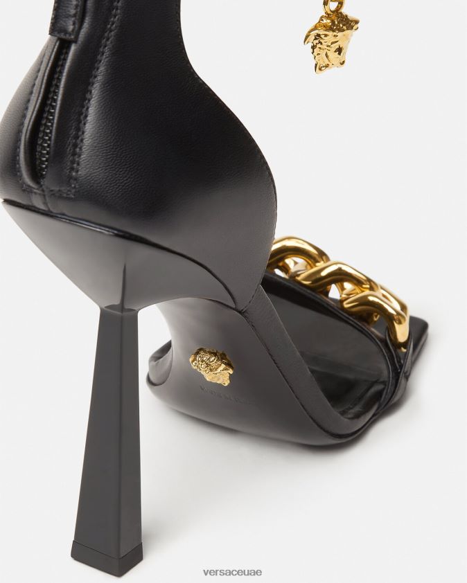 نحيف صندل بكعب عالٍ بسلسلة ميدوسا Versace أسود 0FVD2J445 حذاء