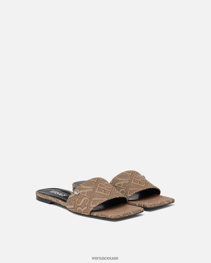 نحيف كل الصنادل المسطحة Versace بني 0FVD2J451 حذاء