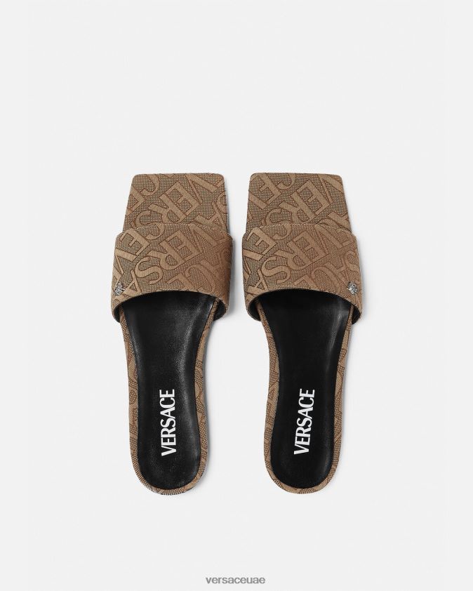نحيف كل الصنادل المسطحة Versace بني 0FVD2J451 حذاء