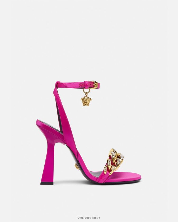 نحيف صندل بكعب عالٍ بسلسلة ميدوسا Versace ضارب الى الحمرة 0FVD2J462 حذاء