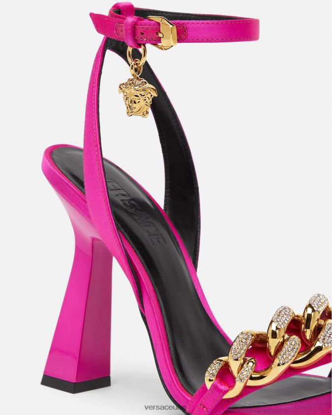 نحيف صندل بكعب عالٍ بسلسلة ميدوسا Versace ضارب الى الحمرة 0FVD2J462 حذاء