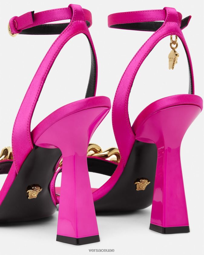 نحيف صندل بكعب عالٍ بسلسلة ميدوسا Versace ضارب الى الحمرة 0FVD2J462 حذاء