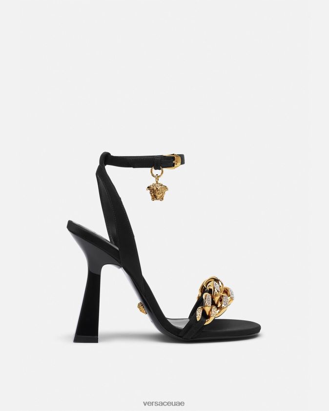 نحيف صندل بكعب عالٍ بسلسلة ميدوسا Versace أسود 0FVD2J463 حذاء