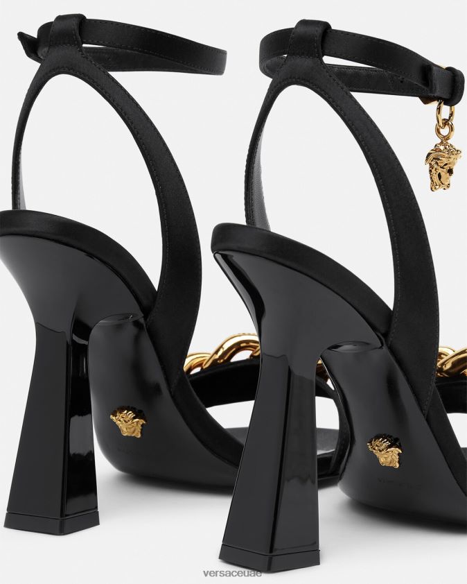 نحيف صندل بكعب عالٍ بسلسلة ميدوسا Versace أسود 0FVD2J463 حذاء