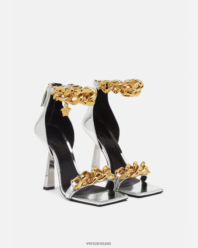نحيف صندل بسلسلة معدنية ميدوسا Versace فضة 0FVD2J464 حذاء
