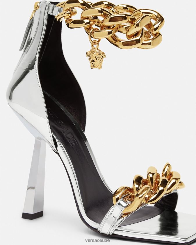 نحيف صندل بسلسلة معدنية ميدوسا Versace فضة 0FVD2J464 حذاء