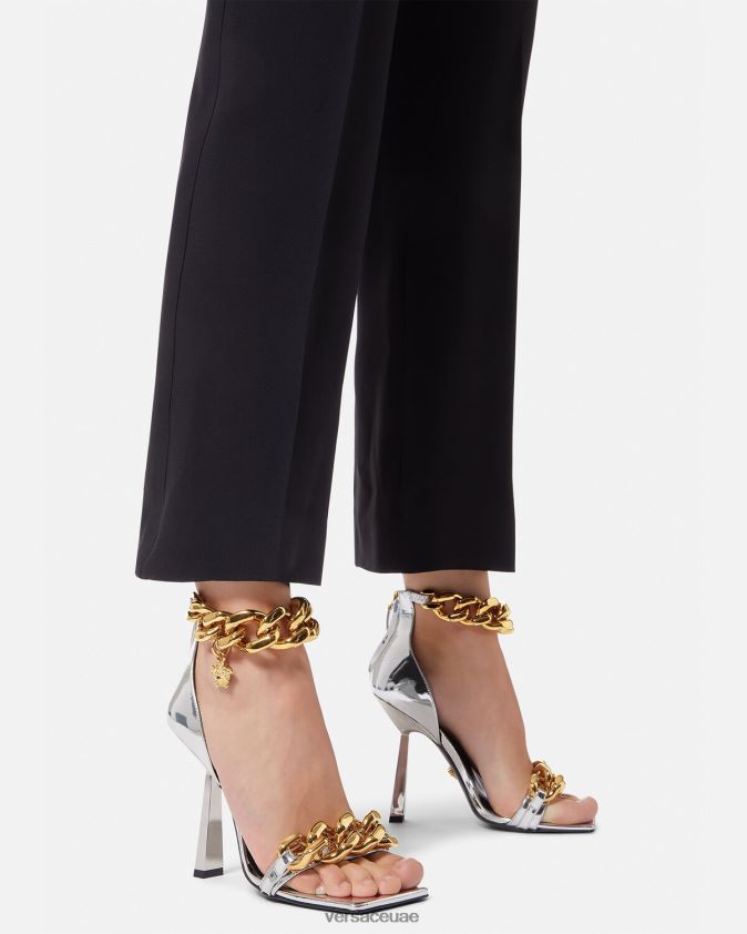 نحيف صندل بسلسلة معدنية ميدوسا Versace فضة 0FVD2J464 حذاء