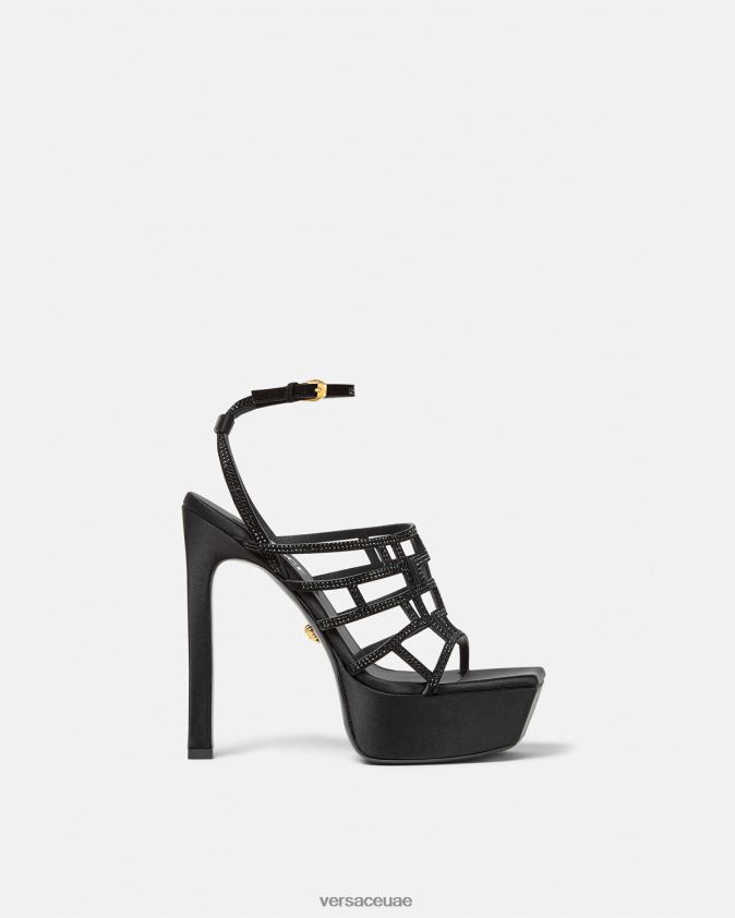 نحيف الصنادل الكريستال المتاهة اليونانية Versace أسود 0FVD2J467 حذاء