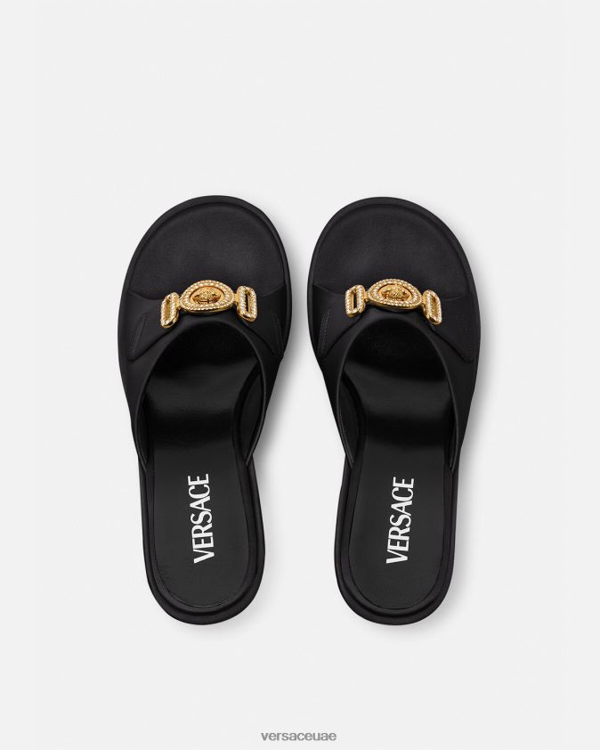نحيف ميدوسا بيجي البغال الكريستال Versace أسود 0FVD2J469 حذاء
