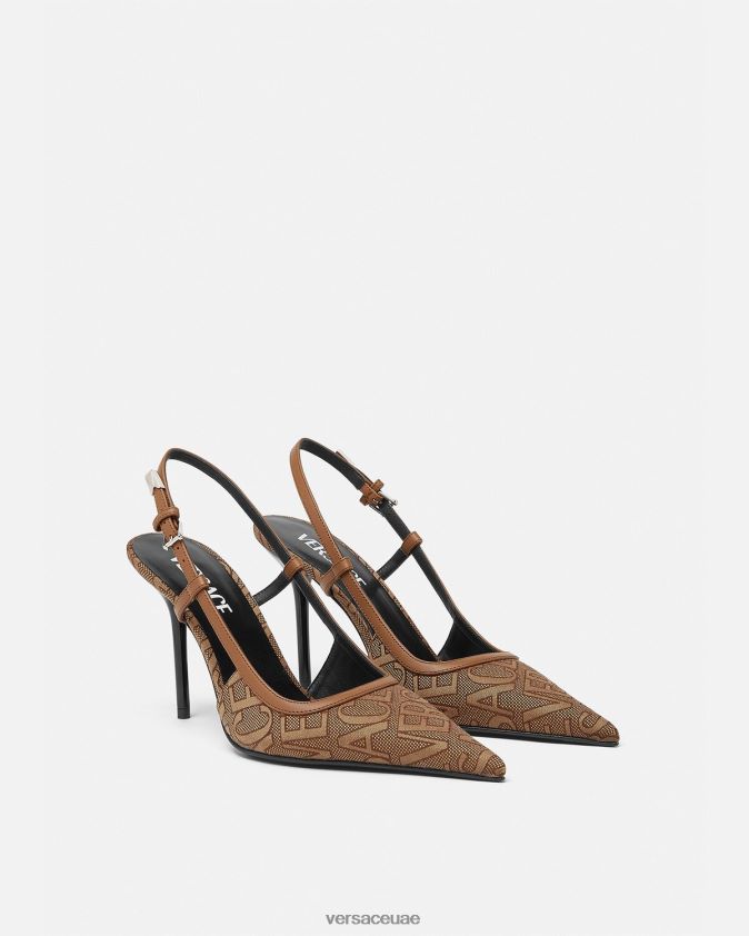 نحيف مضخات خلفية حبال في كل مكان Versace بني 0FVD2J481 حذاء