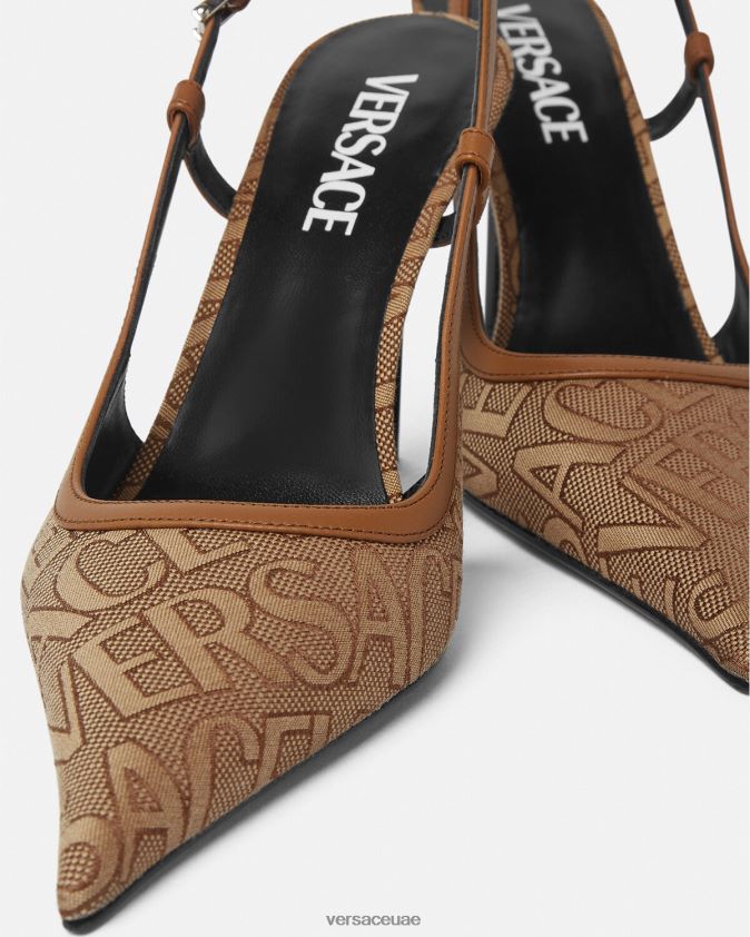 نحيف مضخات خلفية حبال في كل مكان Versace بني 0FVD2J481 حذاء