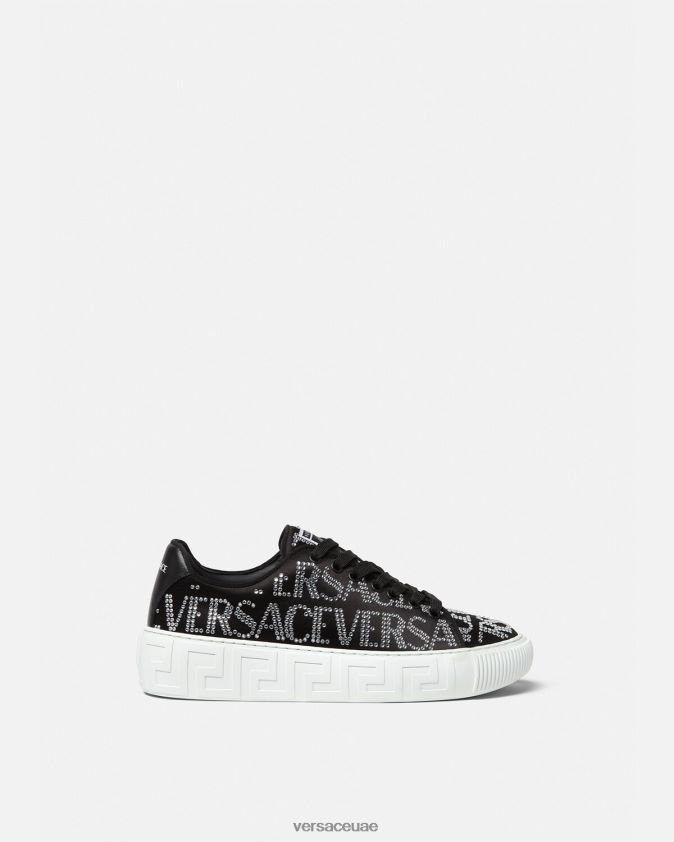 نحيف أحذية رياضية من الكريستال في كل أنحاء اليونان Versace أسود 0FVD2J498 حذاء