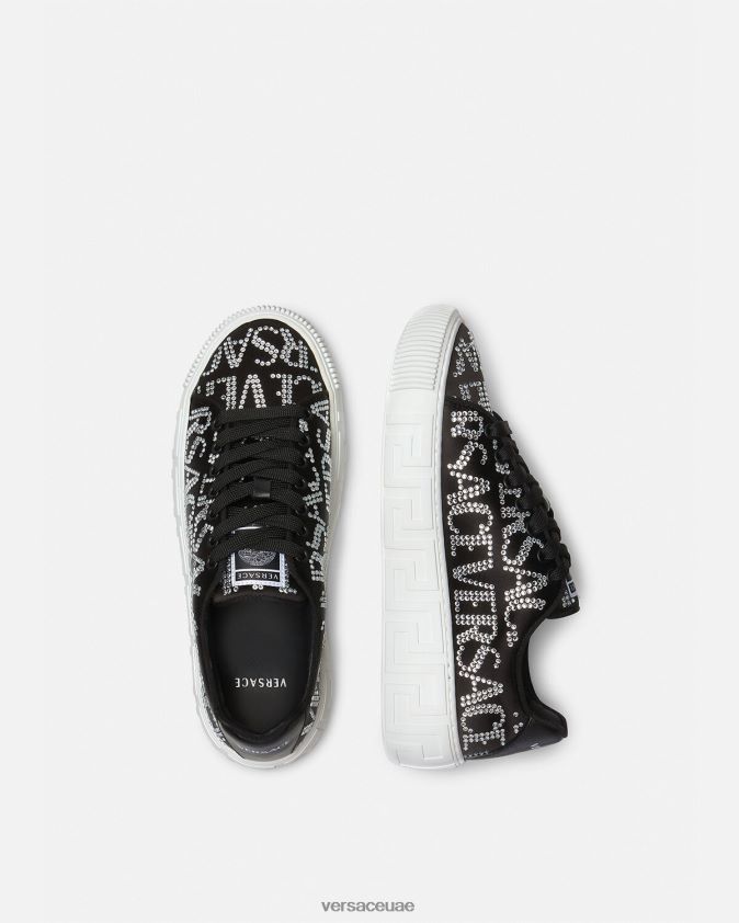 نحيف أحذية رياضية من الكريستال في كل أنحاء اليونان Versace أسود 0FVD2J498 حذاء