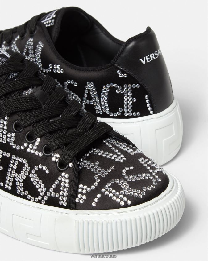 نحيف أحذية رياضية من الكريستال في كل أنحاء اليونان Versace أسود 0FVD2J498 حذاء