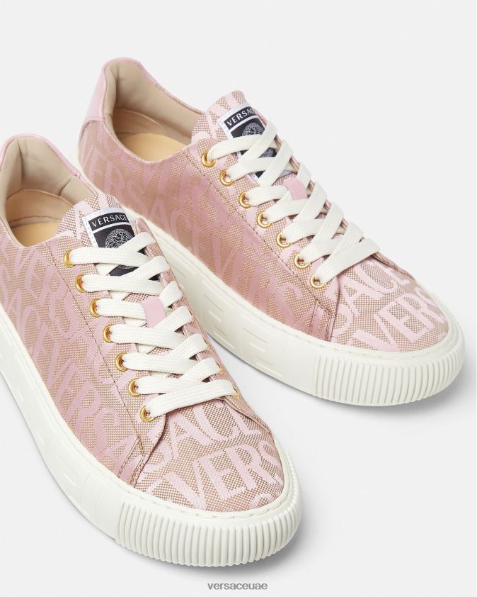نحيف كل انحاء أحذية رياضية اليونان Versace الوردي والطباعة 0FVD2J499 حذاء