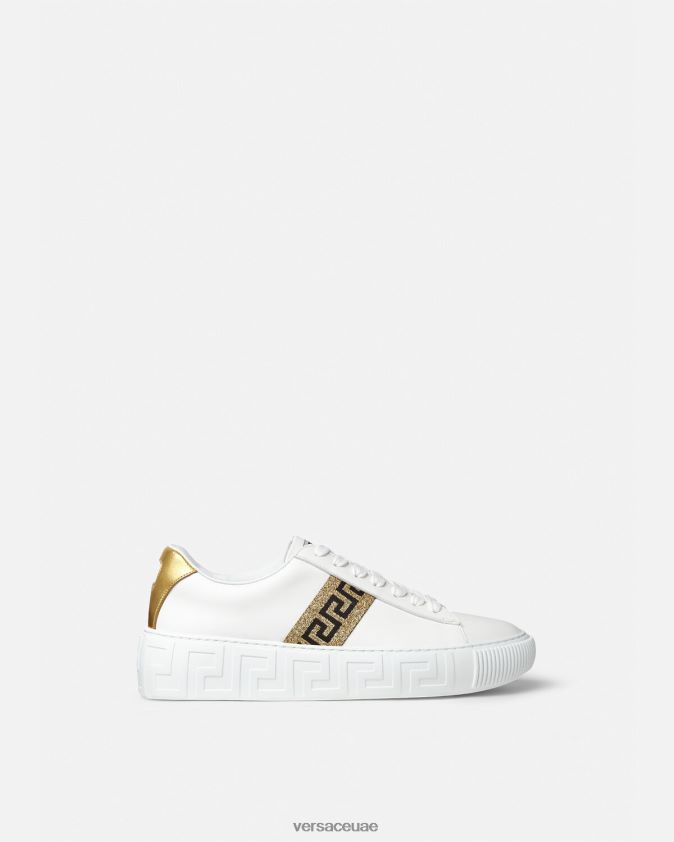 نحيف أحذية رياضية اليونان Versace ذهب ابيض 0FVD2J501 حذاء