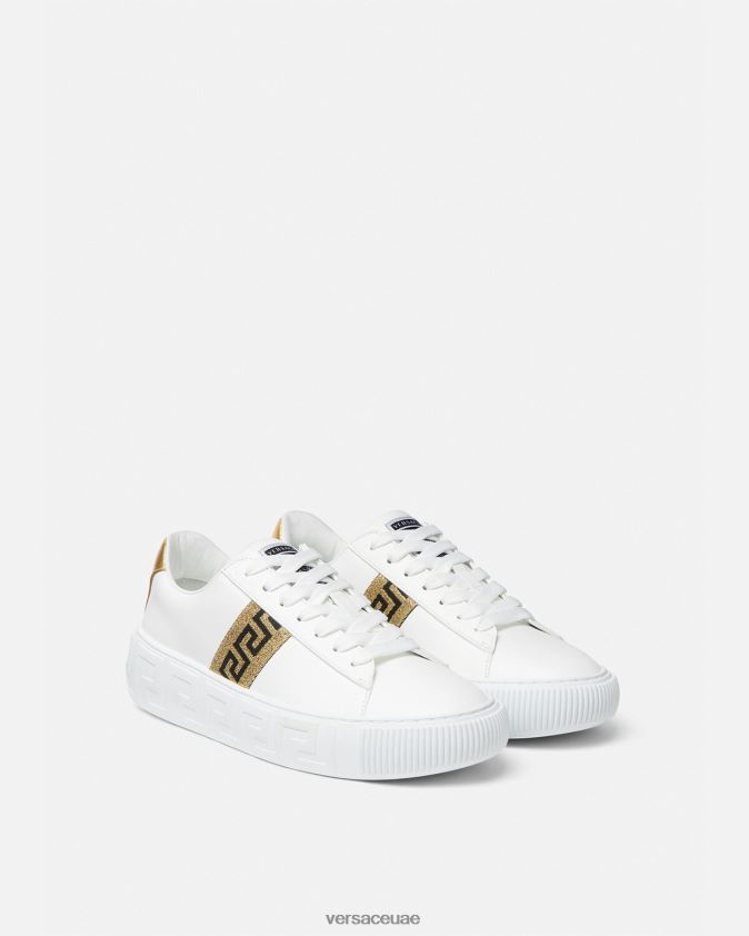 نحيف أحذية رياضية اليونان Versace ذهب ابيض 0FVD2J501 حذاء