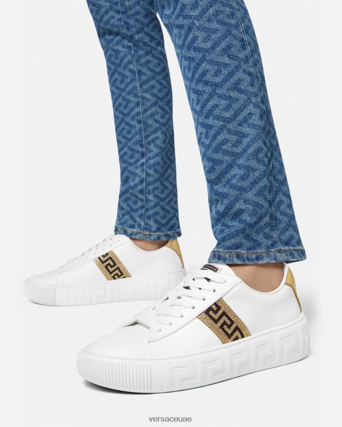 نحيف أحذية رياضية اليونان Versace ذهب ابيض 0FVD2J501 حذاء