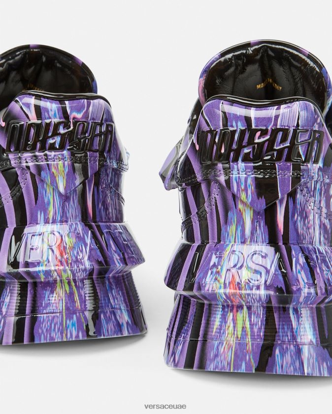 نحيف حذاء أوركيد باروكو أوديسيا الرياضي Versace البنفسجي والطباعة 0FVD2J512 حذاء