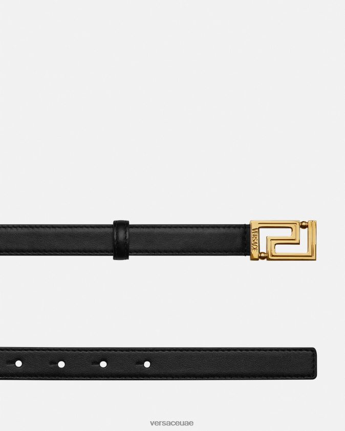 نحيف حزام جلد آلهة اليونان Versace أسود 0FVD2J515 مُكَمِّلات