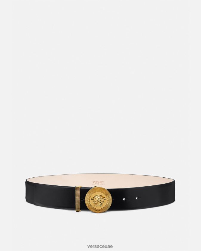 نحيف ميدوسا بيجي حزام من الجلد Versace أسود 0FVD2J530 مُكَمِّلات