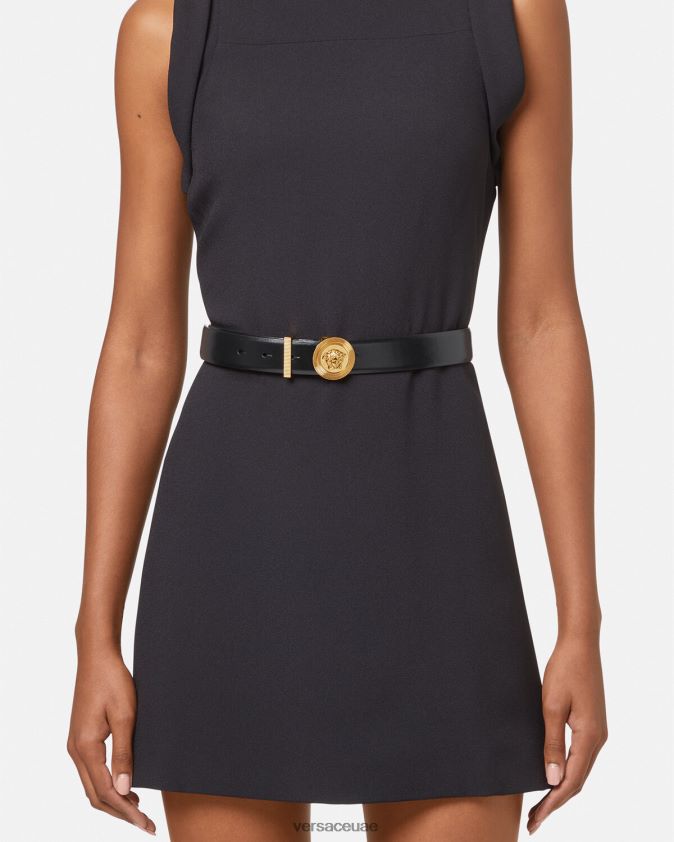 نحيف ميدوسا بيجي حزام من الجلد Versace أسود 0FVD2J531 مُكَمِّلات