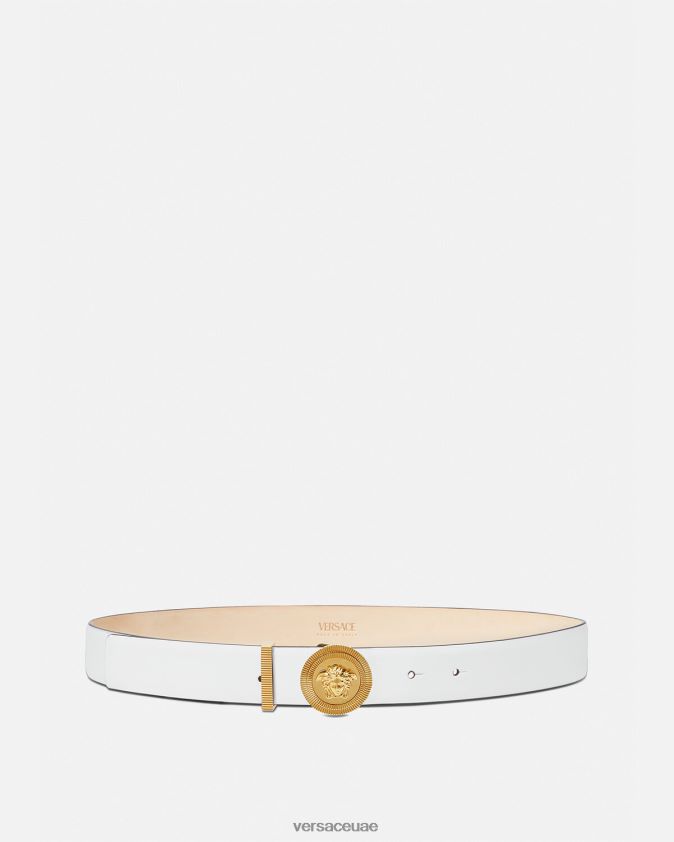 نحيف ميدوسا بيجي حزام من الجلد Versace أبيض 0FVD2J532 مُكَمِّلات