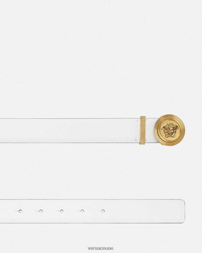 نحيف ميدوسا بيجي حزام من الجلد Versace أبيض 0FVD2J532 مُكَمِّلات