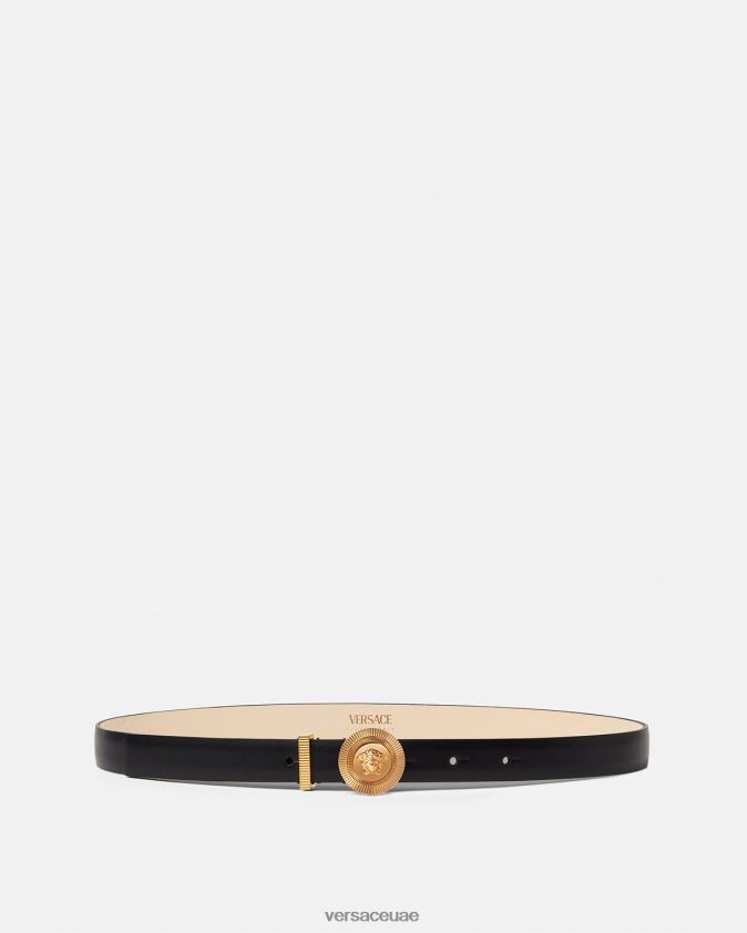 نحيف ميدوسا بيجي حزام جلد رقيق Versace أسود 0FVD2J533 مُكَمِّلات