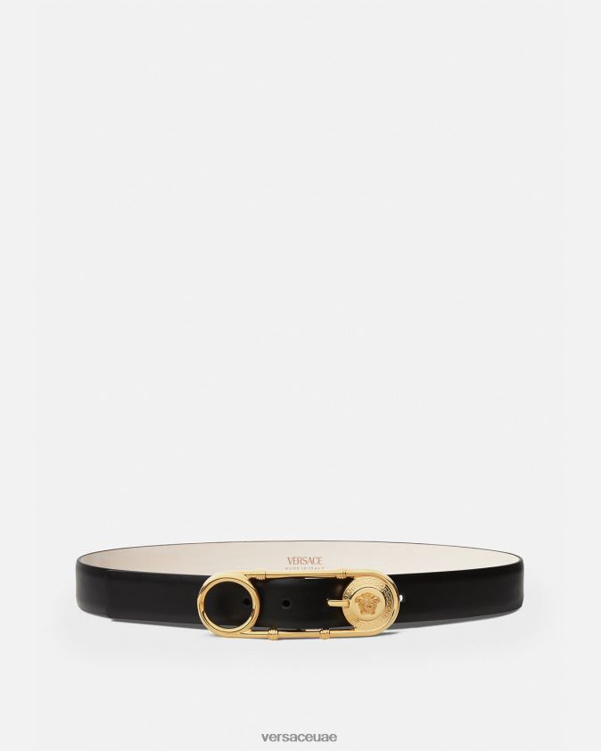 نحيف حزام جلد دبوس الأمان Versace أسود 0FVD2J536 مُكَمِّلات