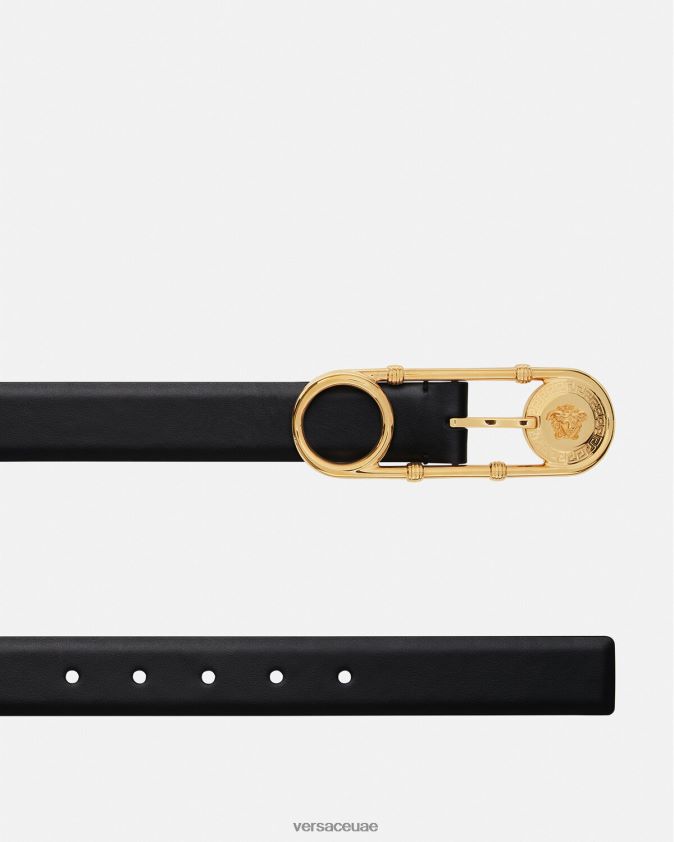 نحيف حزام جلد دبوس الأمان Versace أسود 0FVD2J536 مُكَمِّلات