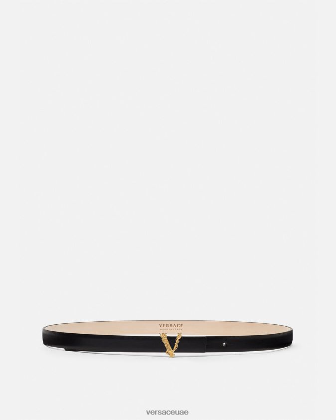 نحيف حزام من الجلد الرقيق Versace أسود 0FVD2J540 مُكَمِّلات