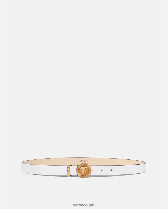 نحيف ميدوسا بيجي حزام جلد رقيق Versace أبيض 0FVD2J547 مُكَمِّلات