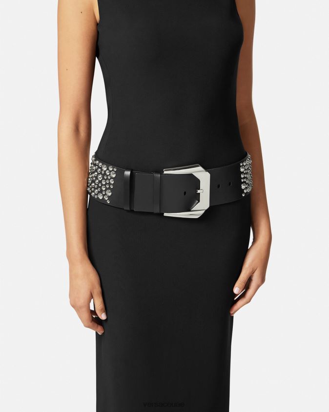 نحيف حزام عريض من تراث ميدوسا Versace أسود 0FVD2J548 مُكَمِّلات